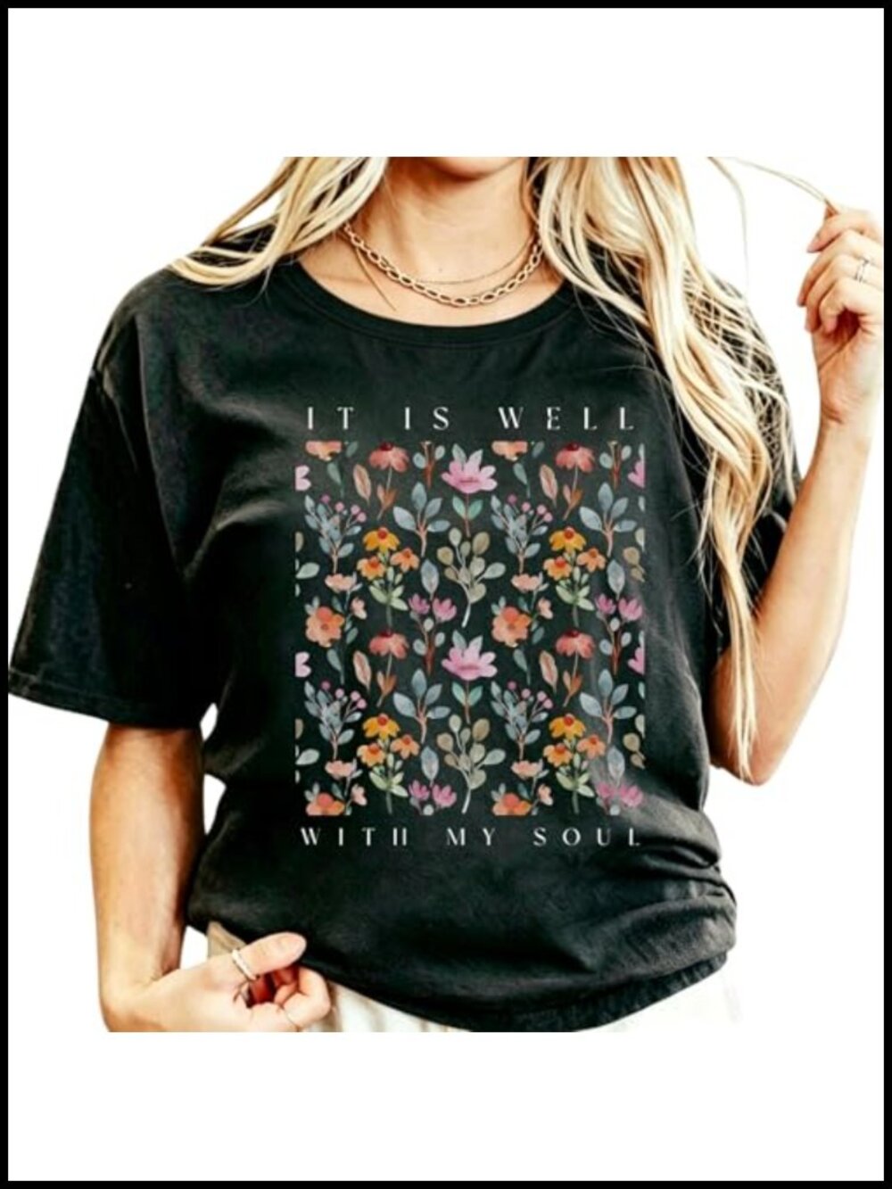 Christian Bible Verse Graphic Tee Boho Wildflowers Cotton